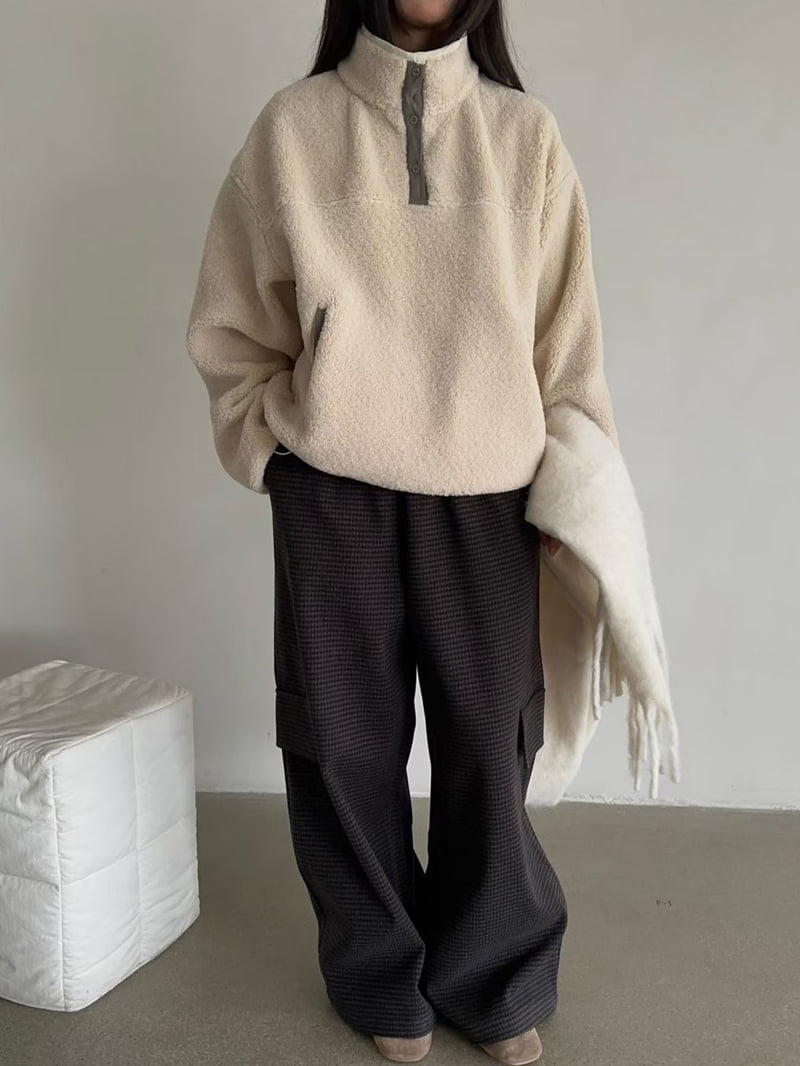 There By - Korean Women Fashion - #momslook - Len Fleece Half-Zip - 5