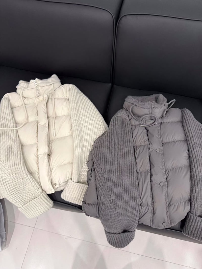 There By - Korean Women Fashion - #momslook - Nerf Duck Down Padded Jumper - 2