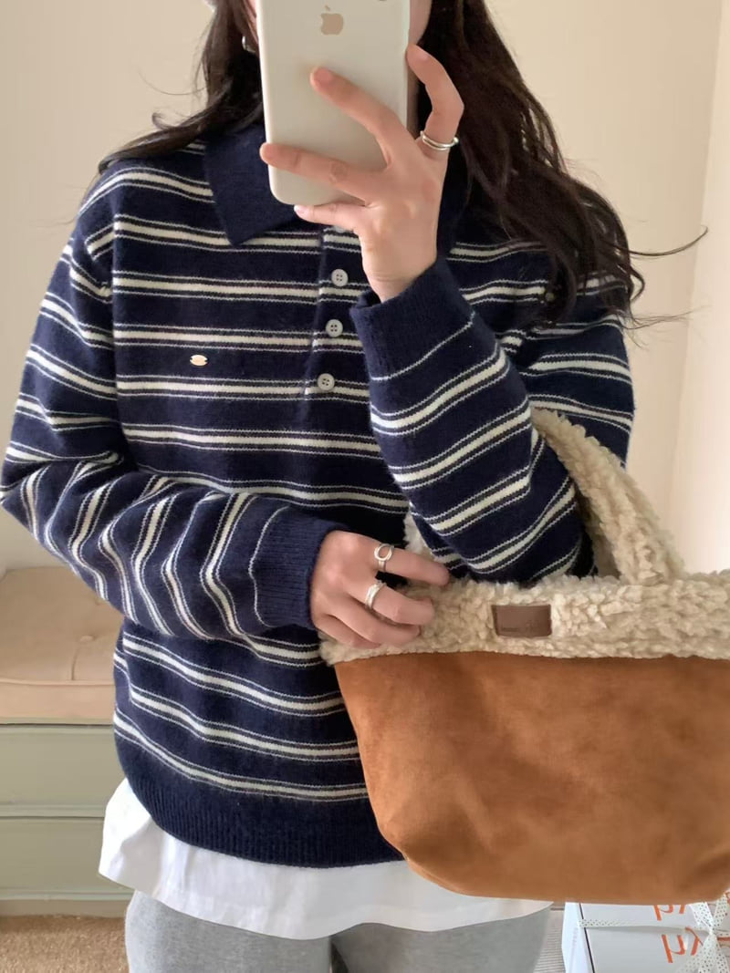 There By - Korean Women Fashion - #momslook - M Striped Knit - 9