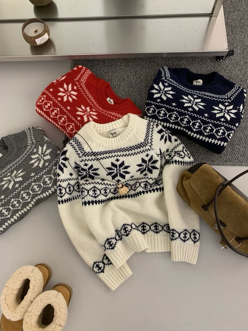 There By - Korean Women Fashion - #momslook - Snowflake Knit - 9