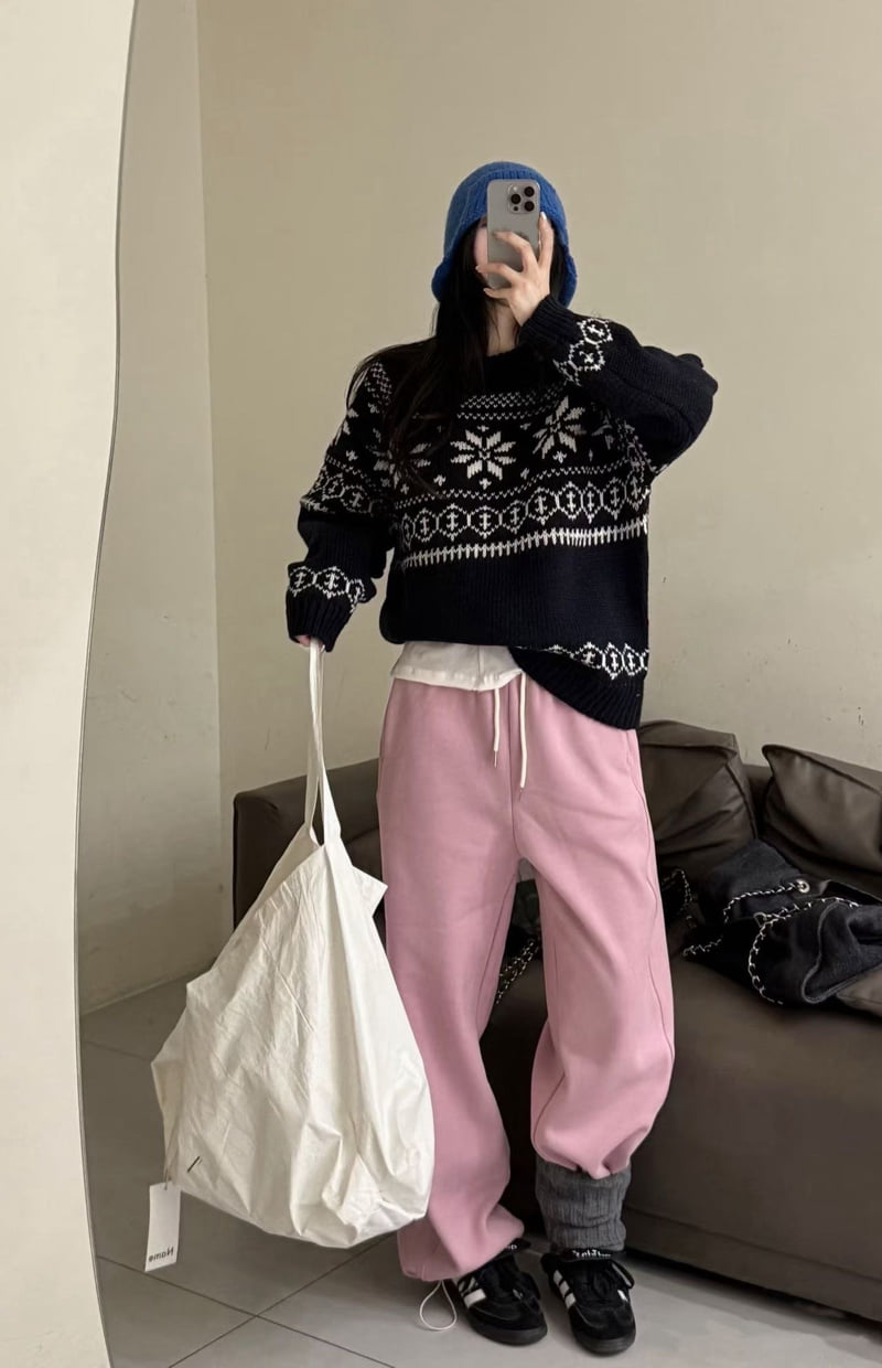 There By - Korean Women Fashion - #pursuepretty - Snowflake Knit - 3