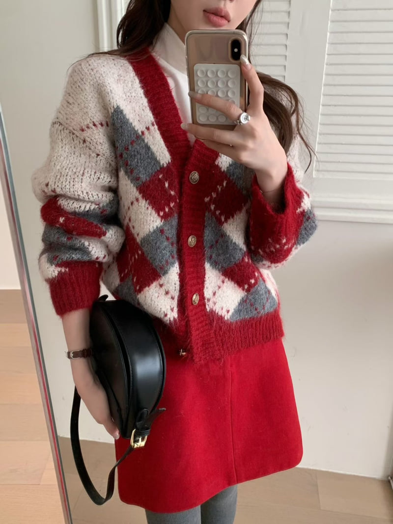 There By - Korean Women Fashion - #restrostyle - Jay Argyle Cardigan - 6