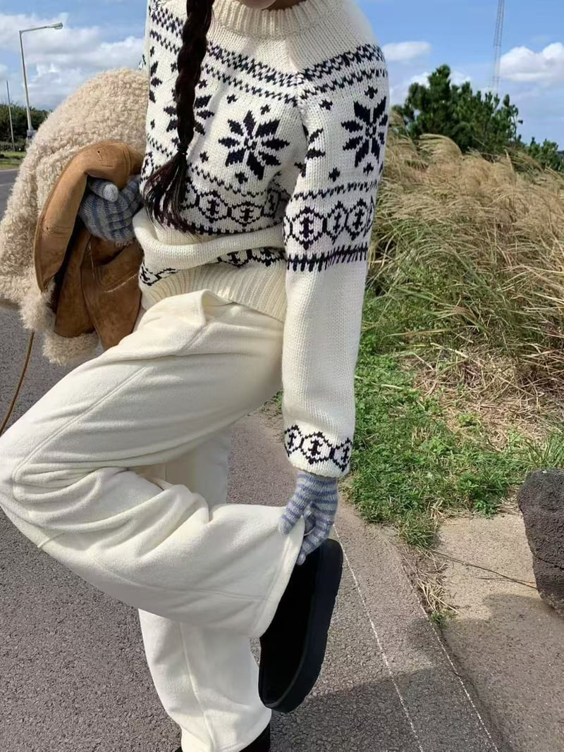 There By - Korean Women Fashion - #pursuepretty - Snowflake Knit - 4