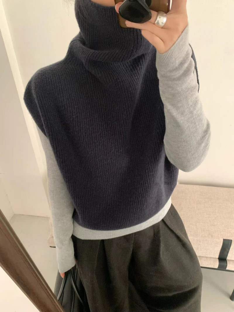 There By - Korean Women Fashion - #restrostyle - Bis Wool Turtleneck Knit - 4