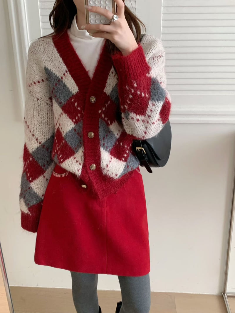 There By - Korean Women Fashion - #shopsmall - Jay Argyle Cardigan - 8