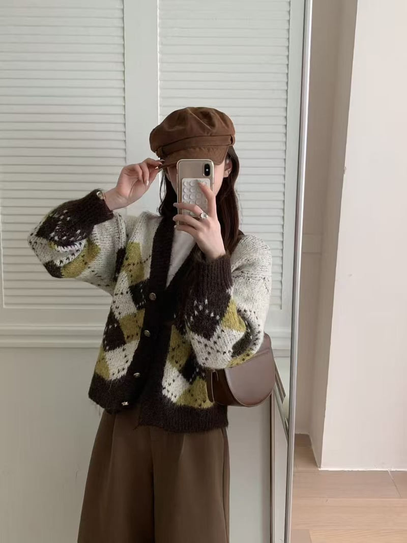 There By - Korean Women Fashion - #vintageinspired - Jay Argyle Cardigan - 3