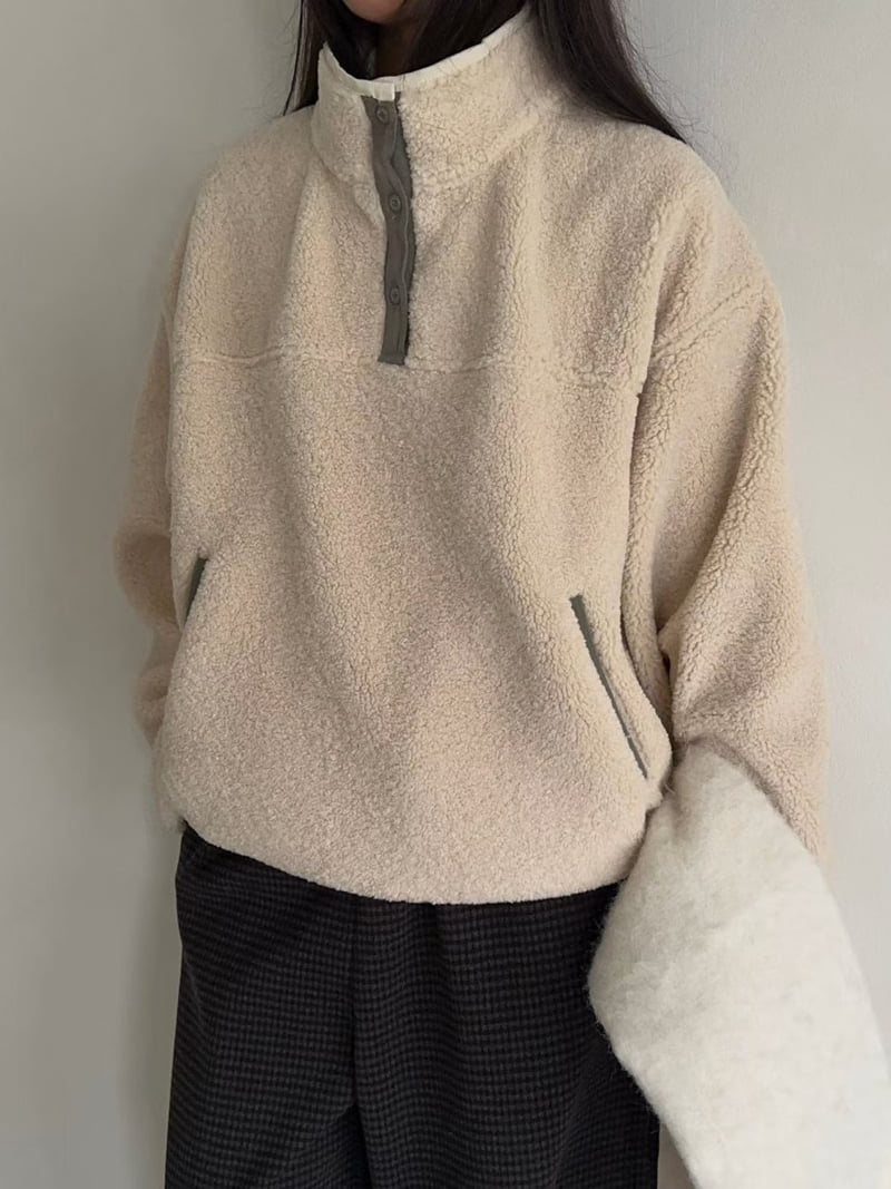 There By - Korean Women Fashion - #womensfashion - Len Fleece Half-Zip - 2