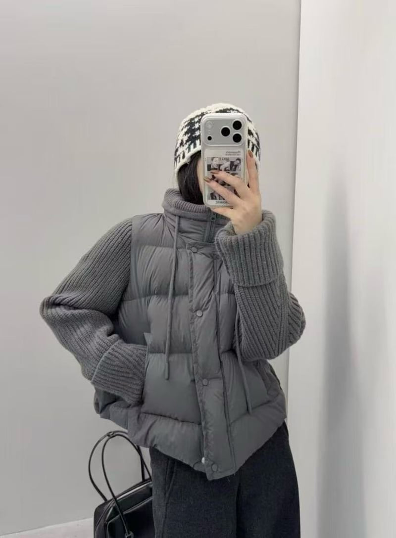 There By - Korean Women Fashion - #womensfashion - Nerf Duck Down Padded Jumper - 3