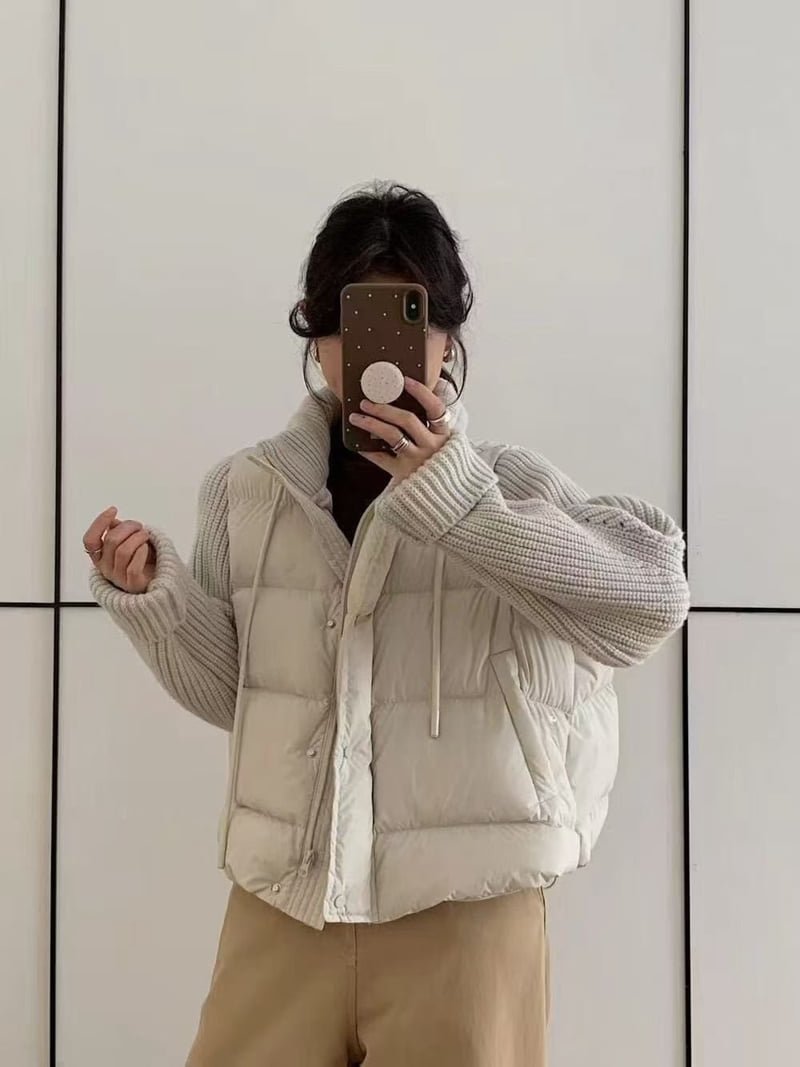 There By - Korean Women Fashion - #womensfashion - Nerf Duck Down Padded Jumper - 5