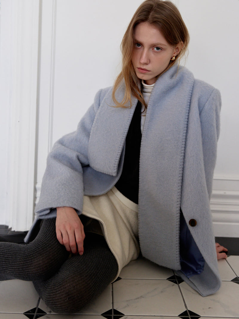 Understanding - Korean Women Fashion - #restrostyle - Cozy No Collar Jacket (with Muffler) - 12