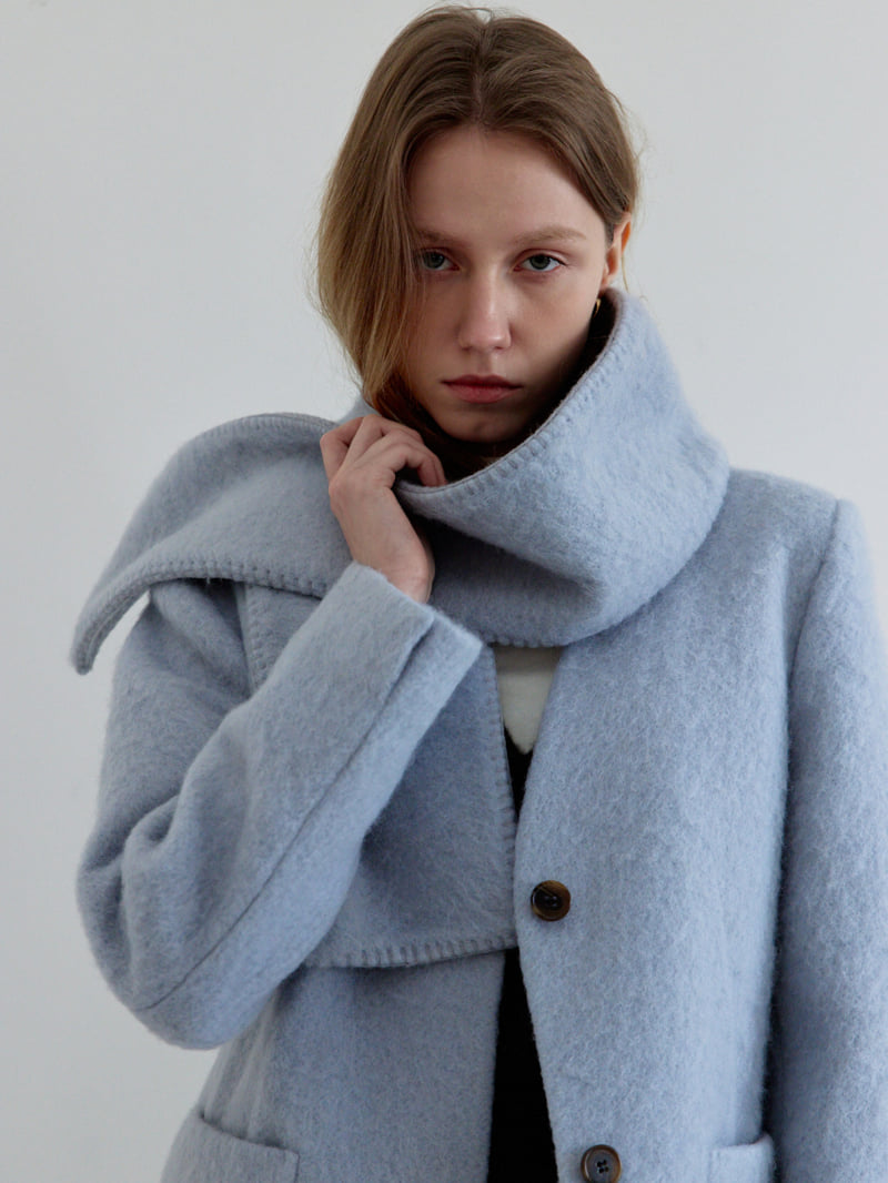 Understanding - Korean Women Fashion - #vintageinspired - Cozy No Collar Jacket (with Muffler) - 9