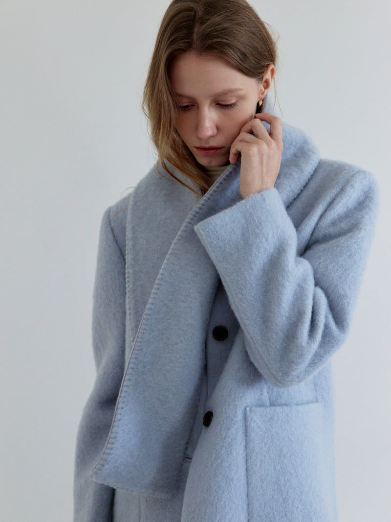 Understanding - Korean Women Fashion - #vintagekidsstyle - Cozy No Collar Jacket (with Muffler) - 10