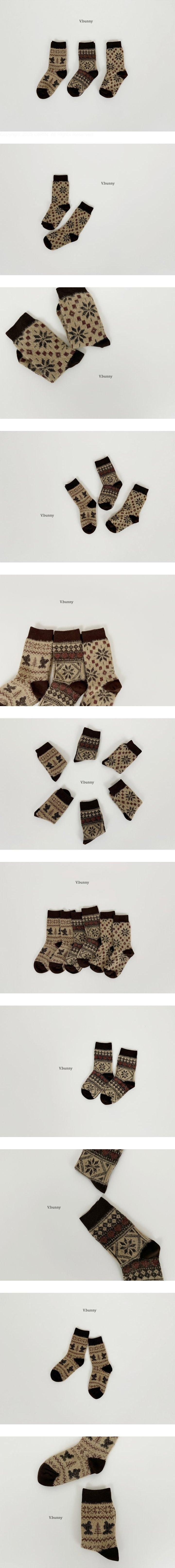 V Bunny - Korean Children Fashion - #magicofchildhood - Snowflake Nordic Sock Set