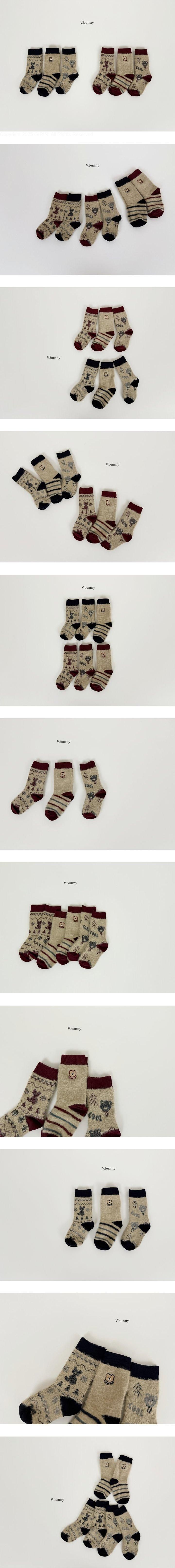 V Bunny - Korean Children Fashion - #toddlerclothing - Tree Bear Sock Set