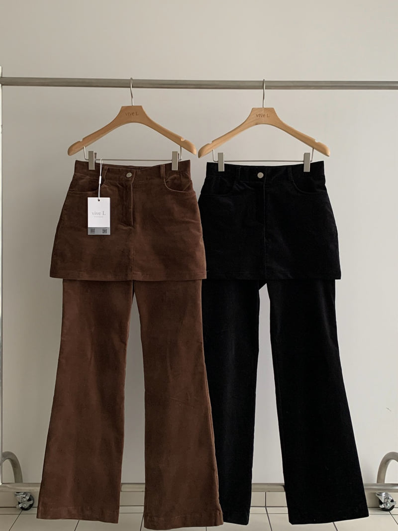 Vive L - Korean Women Fashion - #momslook - Layered Rib Pants