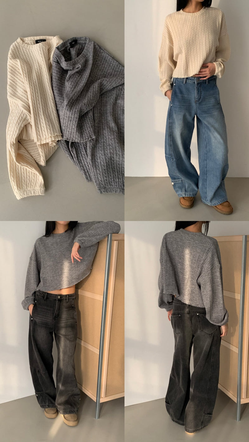 Vive L - Korean Women Fashion - #momslook - Cable Knit Sweater - 2