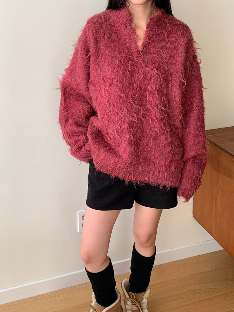 Vive L - Korean Women Fashion - #momslook - Long Hairy Heather Knit - 10