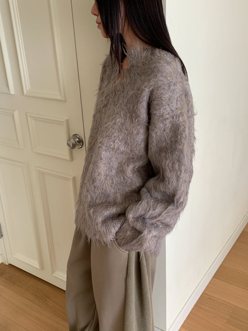 Vive L - Korean Women Fashion - #momslook - Long Hairy Heather Knit - 5