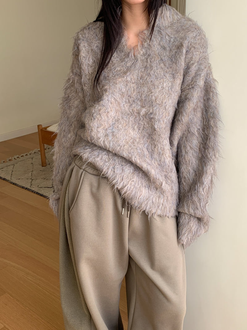 Vive L - Korean Women Fashion - #momslook - Long Hairy Heather Knit - 7