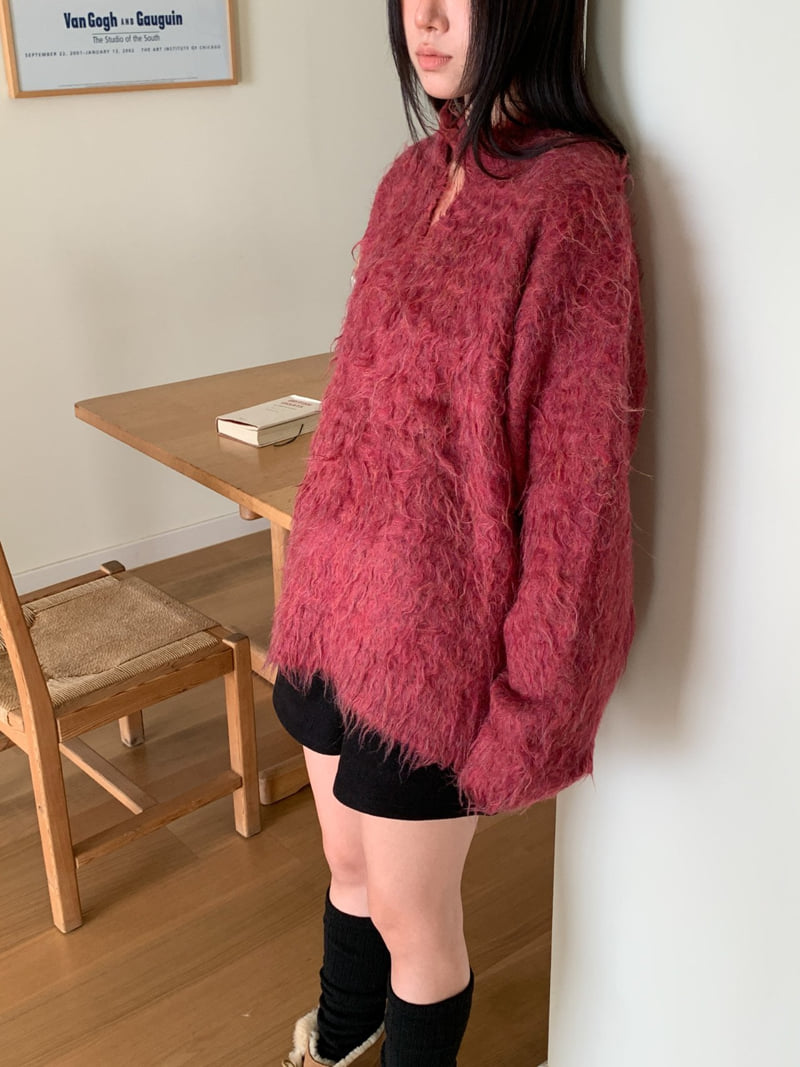 Vive L - Korean Women Fashion - #momslook - Long Hairy Heather Knit - 9