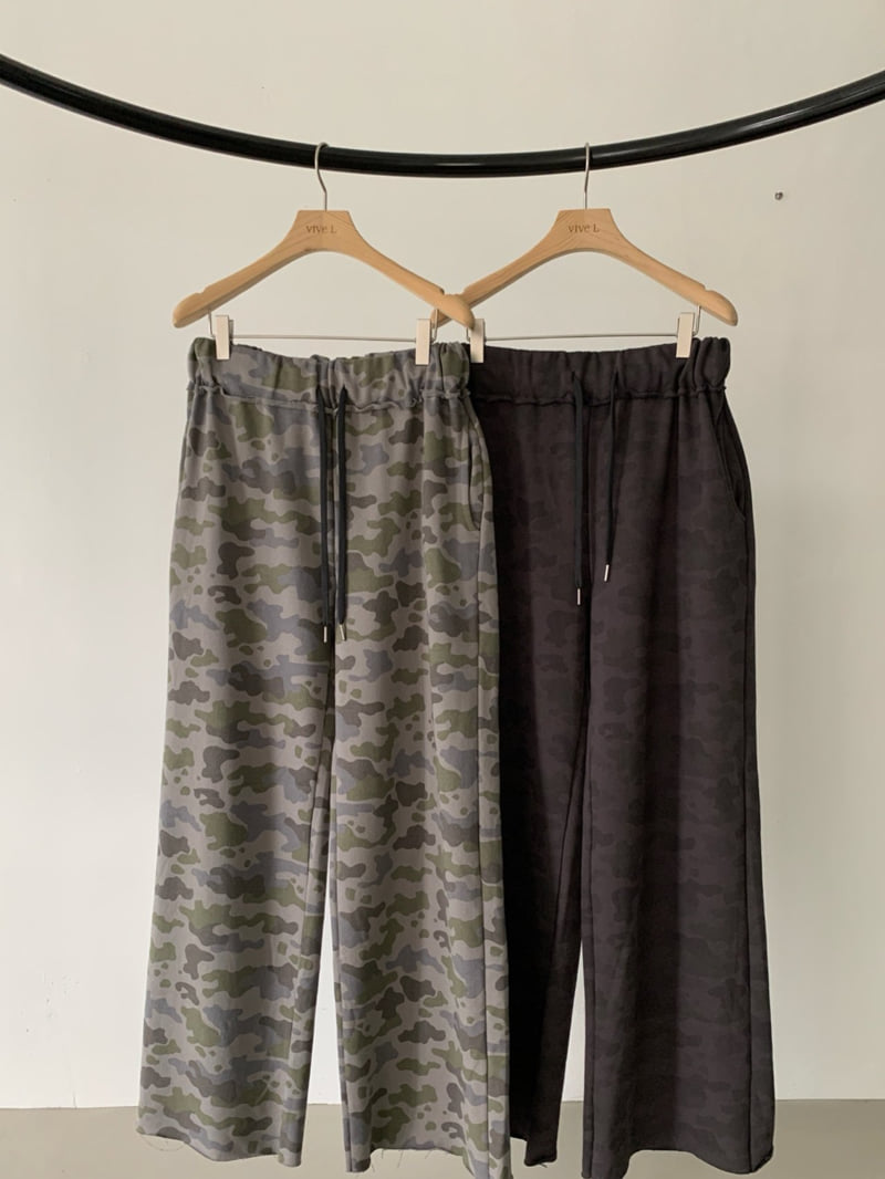 Vive L - Korean Women Fashion - #momslook - Camo Banding Pants