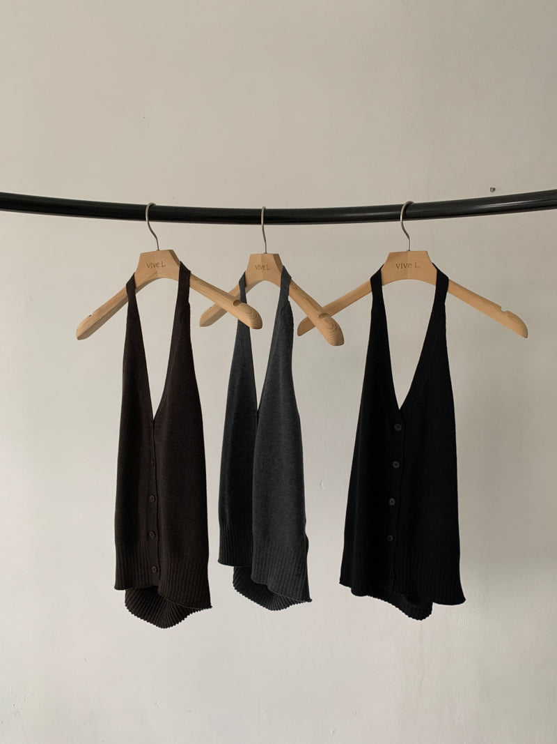 Vive L - Korean Women Fashion - #restrostyle - Halter Cardigan Set - 5