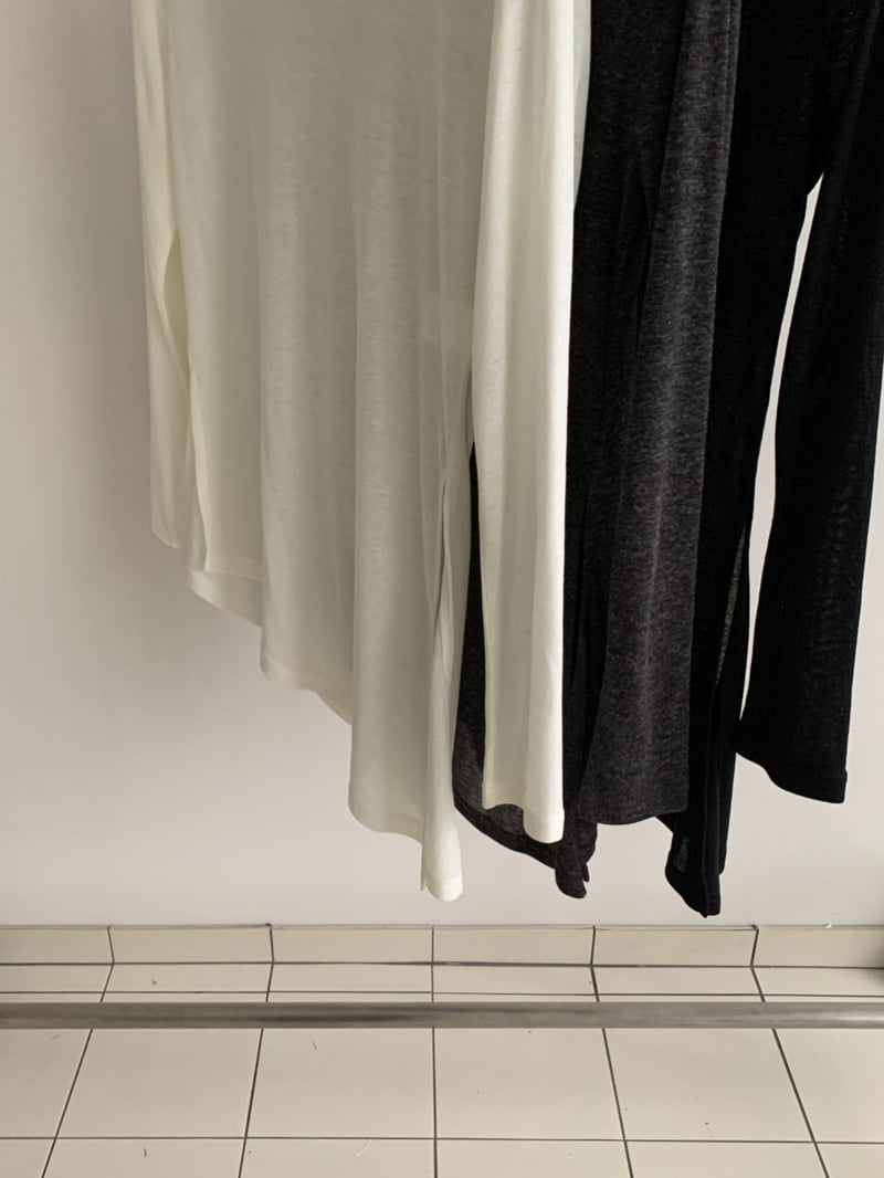 Vive L - Korean Women Fashion - #romanticstyle - Asymmetrical Long Tee - 3