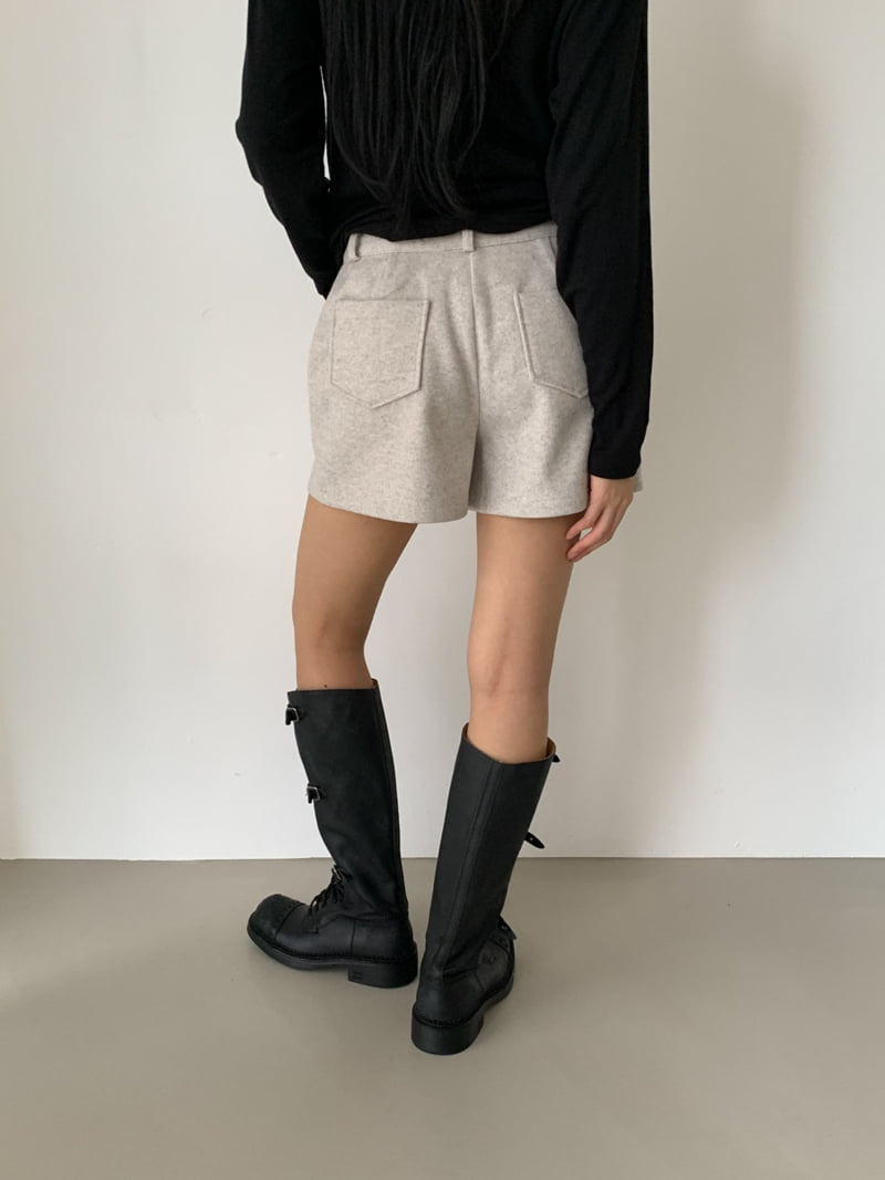 Vive L - Korean Women Fashion - #womensfashion - Wool Basic Shorts - 7