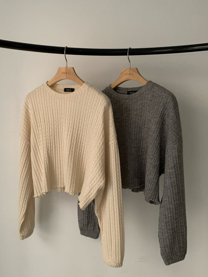 Vive L - Korean Women Fashion - #womensfashion - Cable Knit Sweater