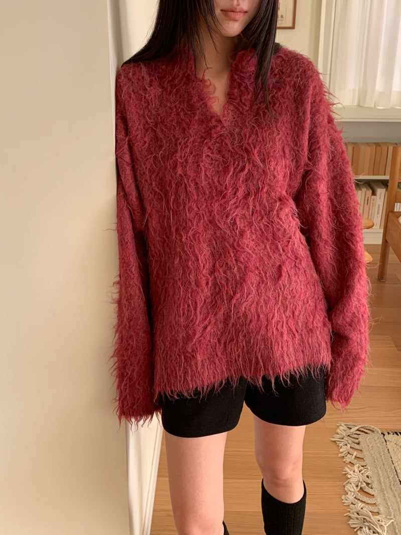 Vive L - Korean Women Fashion - #womensfashion - Long Hairy Heather Knit - 12