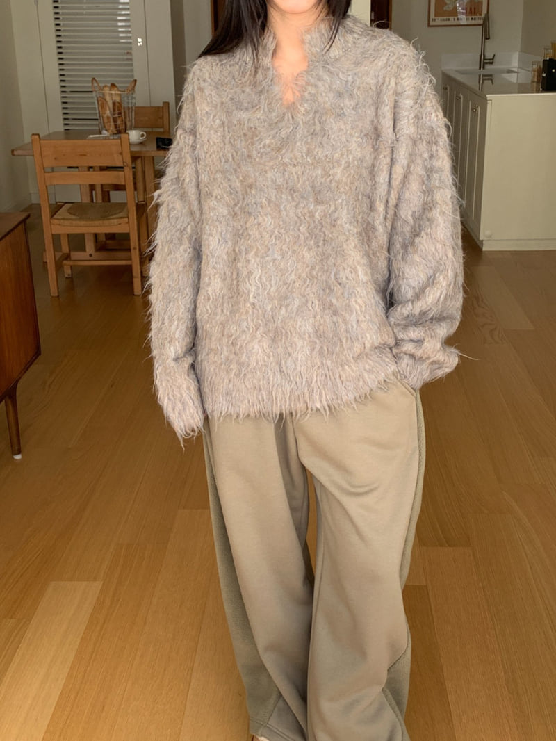 Vive L - Korean Women Fashion - #womensfashion - Long Hairy Heather Knit - 6