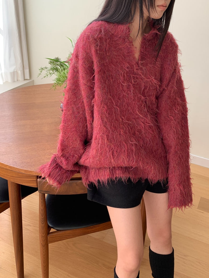 Vive L - Korean Women Fashion - #womensfashion - Long Hairy Heather Knit - 8