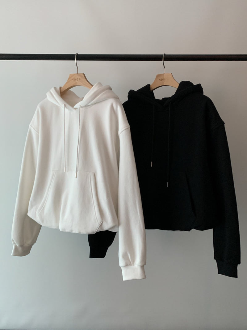 Vive L - Korean Women Fashion - #womensfashion - Balloon Double Fleece Hoodie