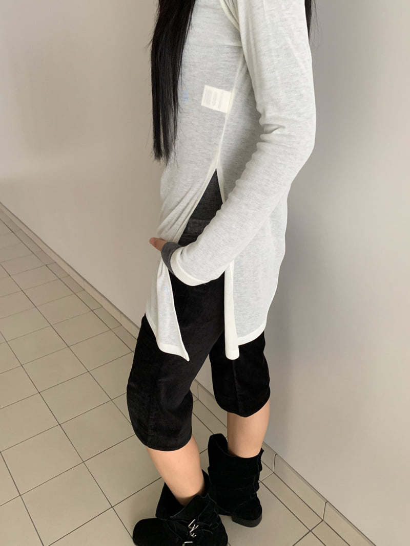 Vive L - Korean Women Fashion - #womensfashion - Asymmetrical Long Tee - 10