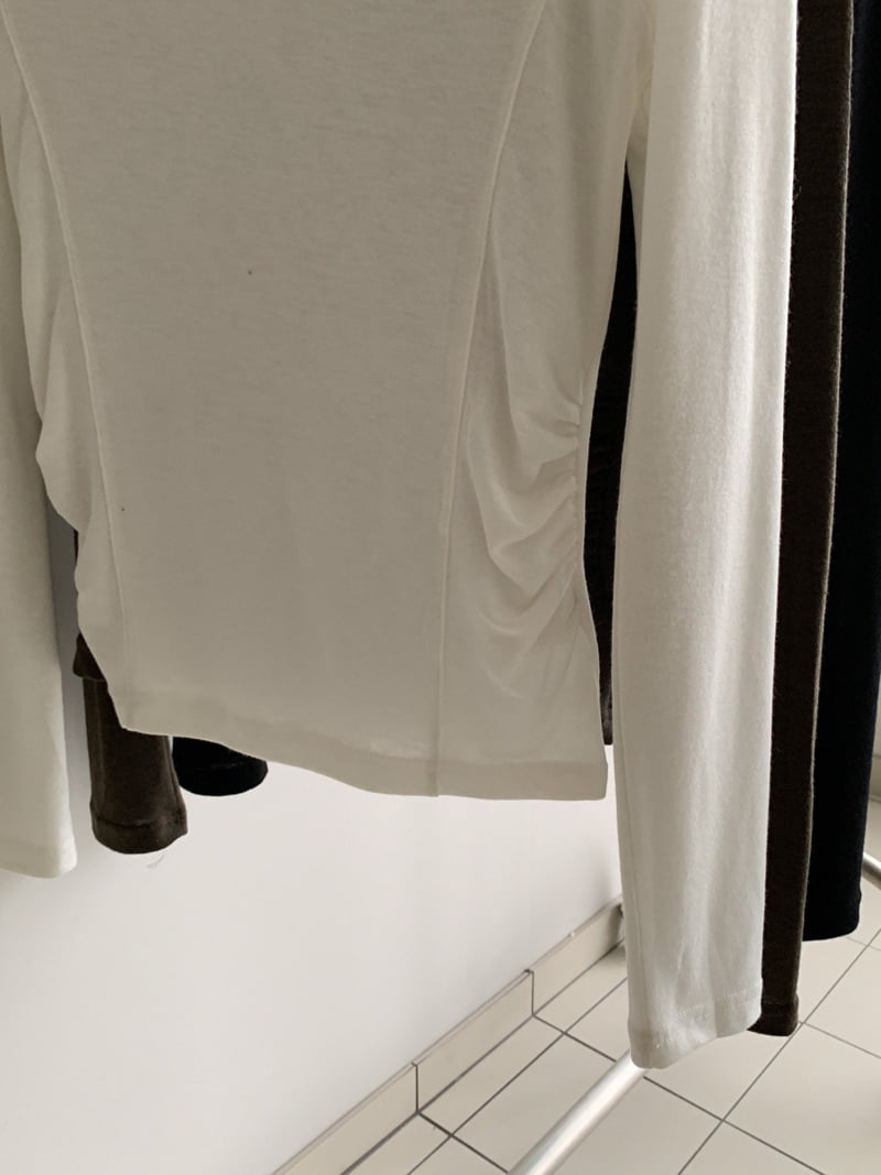 Vive L - Korean Women Fashion - #womensfashion - Button Half Turtleneck Tee - 5