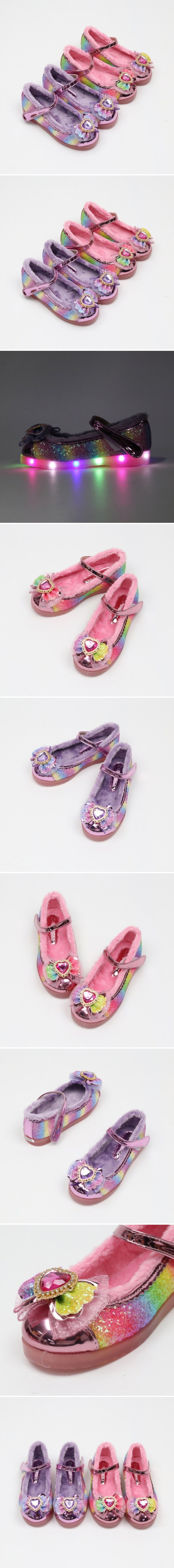 Woori Doori - Korean Children Fashion - #childofig - Retro Rainbow Heart Soft LED Flats