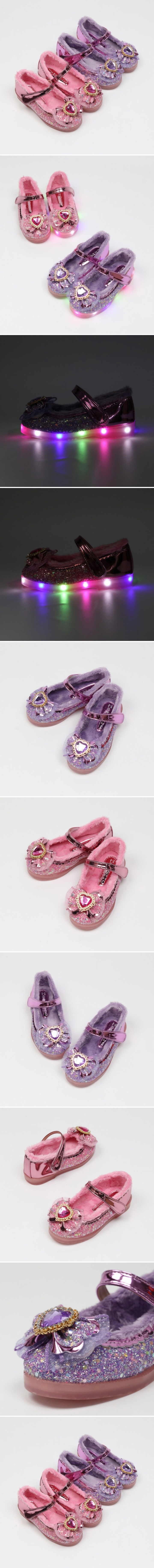 Woori Doori - Korean Children Fashion - #childrensboutique - Retro Love Heart Combi Soft LED Flats