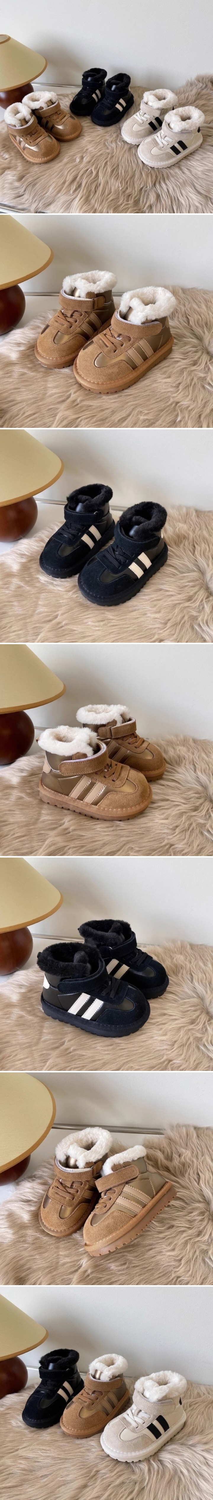Woori Doori - Korean Children Fashion - #designkidswear - 3100 Line Double Stripe Soft High Boots