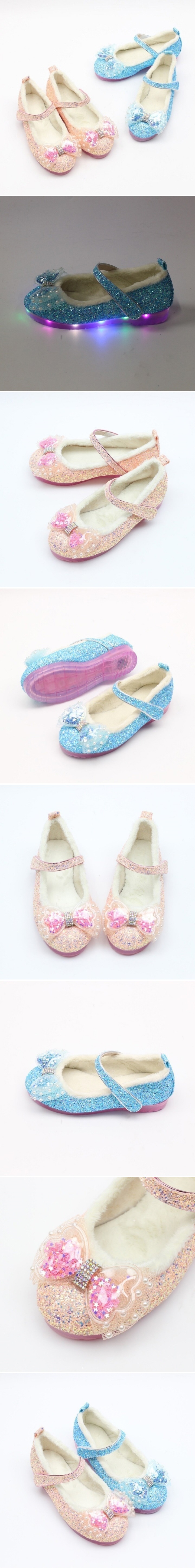 Woori Doori - Korean Children Fashion - #discoveringself - Love Pearl Ribbon LED Flats
