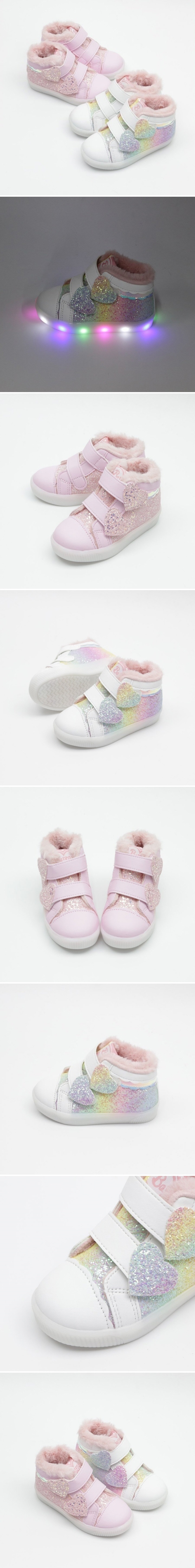 Woori Doori - Korean Children Fashion - #minifashionista - MeriM High Tiffany Soft LED Sneakers
