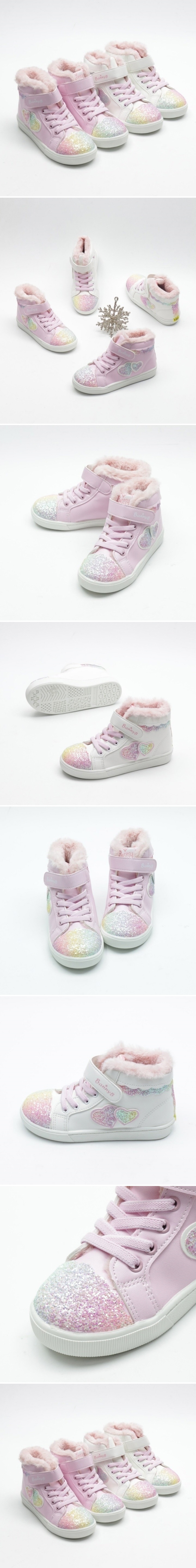 Woori Doori - Korean Children Fashion - #minifashionista - MeriM Cloudy Heart Soft High Sneakers