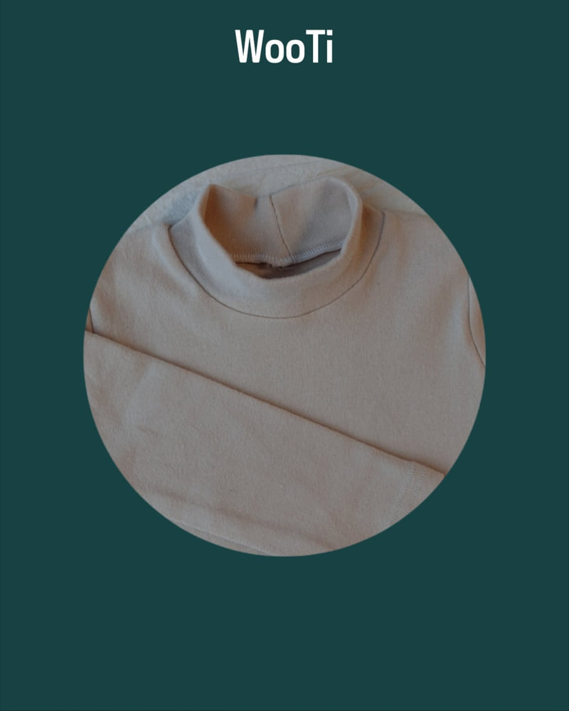 Wooti - Korean Children Fashion - #magicofchildhood - Half Turtleneck Homewear One-piece (Beige) - 7