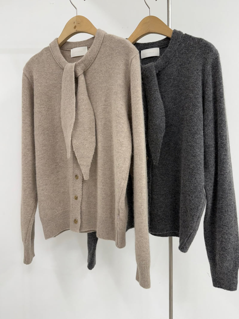 Yikho - Korean Women Fashion - #momslook - Wool Knit Scarf Cardigan - 9