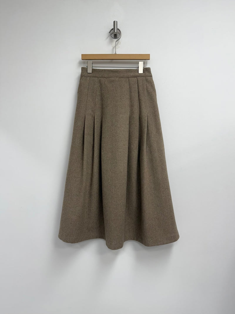 Yikho - Korean Women Fashion - #momslook - Wool Herringbone Back Banded Skirt - 10