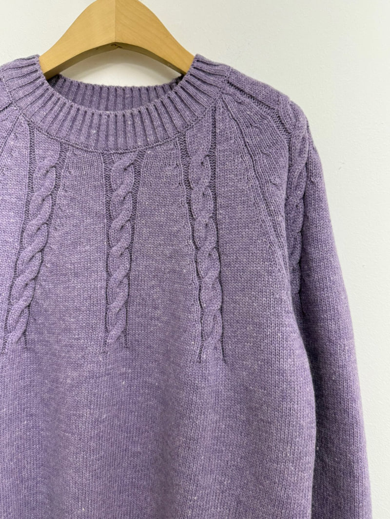 Yikho - Korean Women Fashion - #momslook - Latte Round Cable Knit - 9