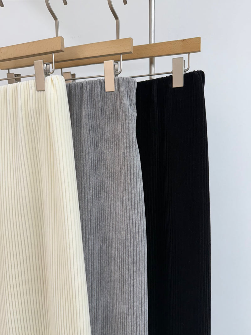 Yikho - Korean Women Fashion - #womensfashion - Cream Banded Corduroy Pants - 4