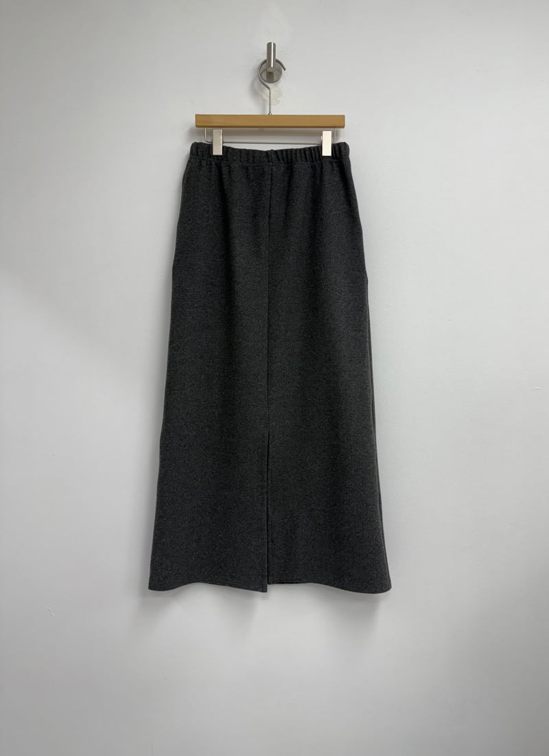 Yikho - Korean Women Fashion - #momslook - Glow Back Slit Long Skirt - 7