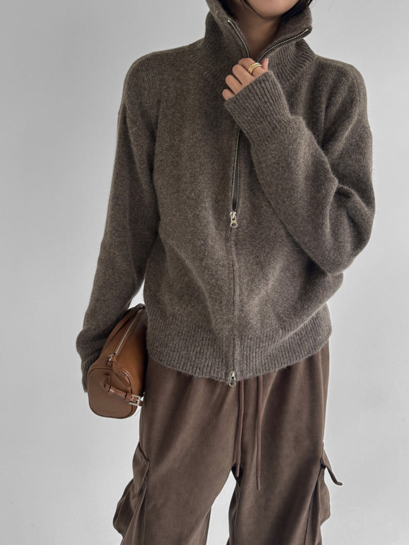Yikho - Korean Women Fashion - #momslook - Two Way Zip-Up Cardigan - 8