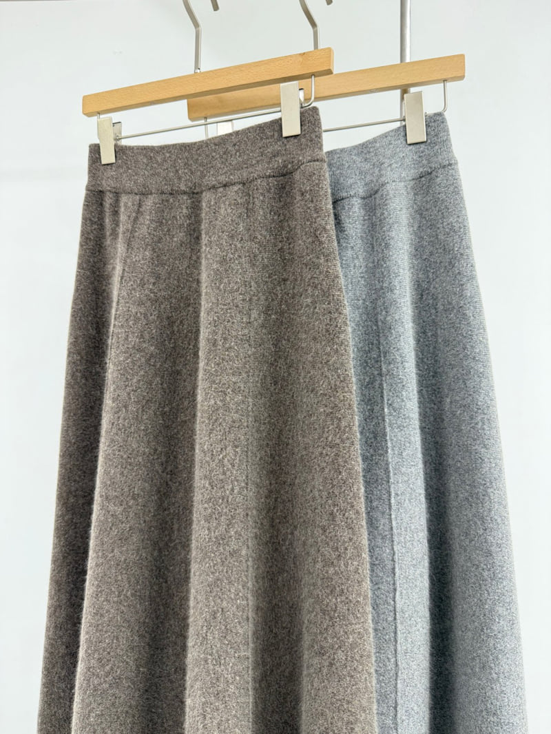 Yikho - Korean Women Fashion - #momslook - Time Wool Knit Skirt - 11