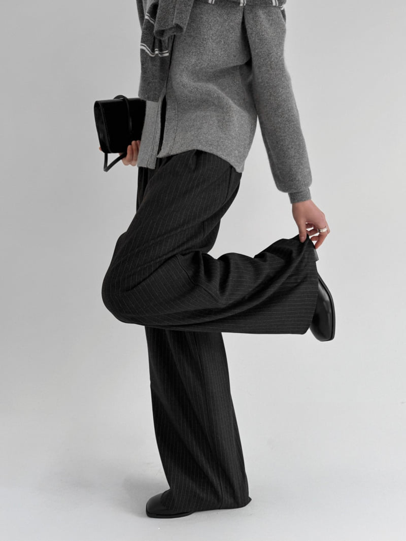 Yikho - Korean Women Fashion - #thelittlethings - Jay Stripe Wide Pants - 4